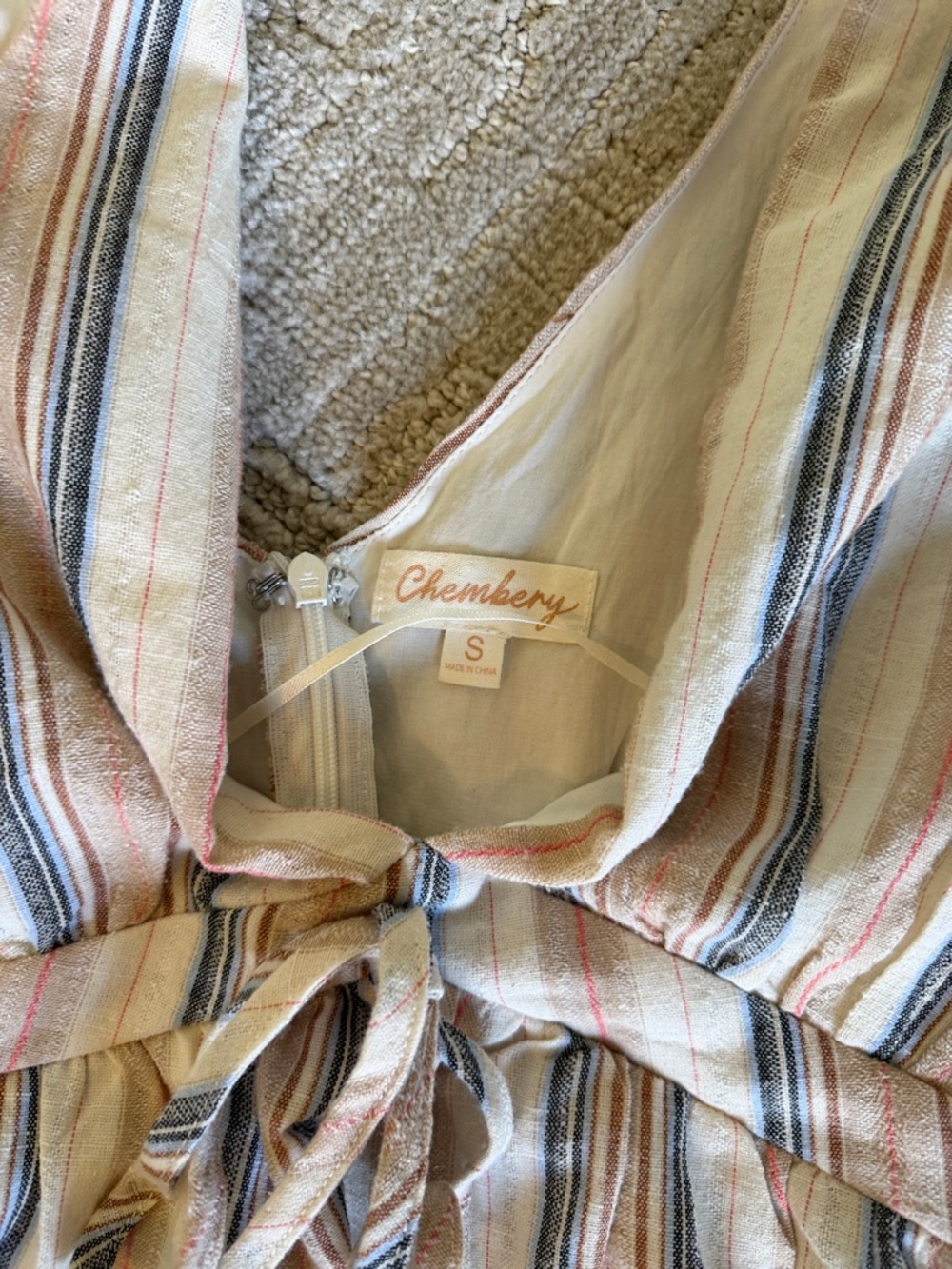 Lulus Precious Destiny Cream Multi Striped Mini Dress with Pockets - Picture 9 of 9